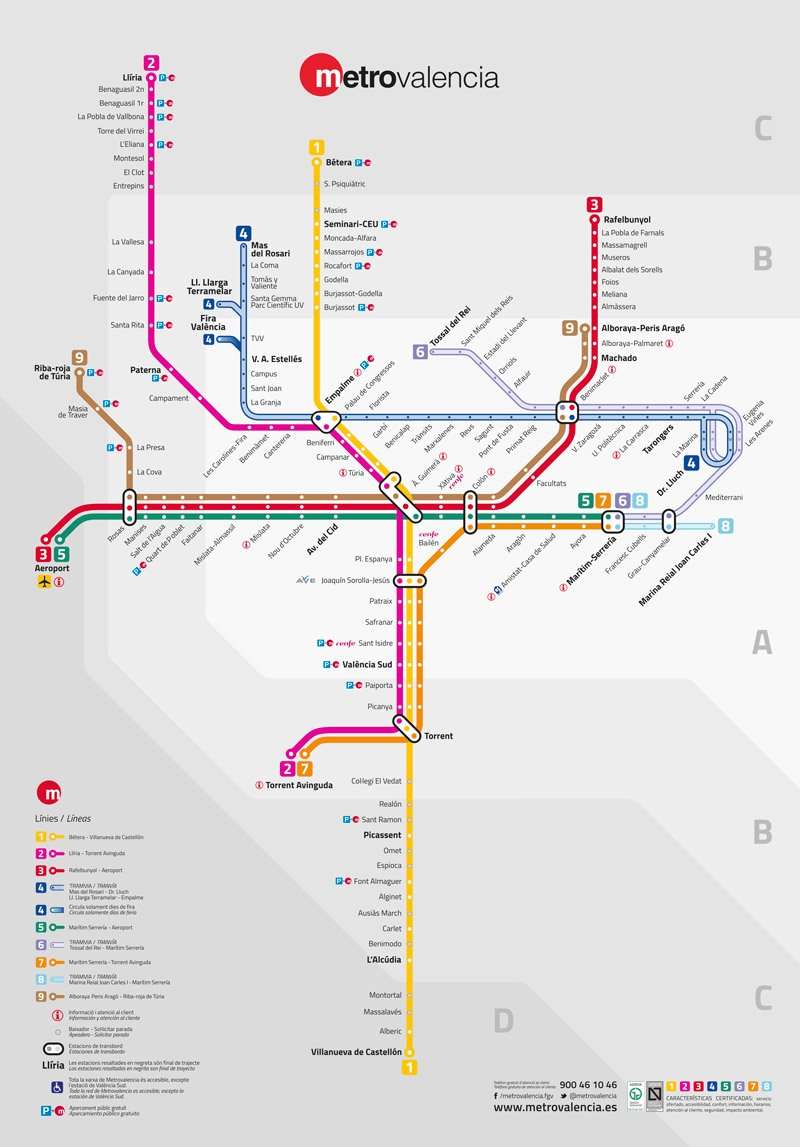 Mapa metro vlc | Descargar Mapa en PDF